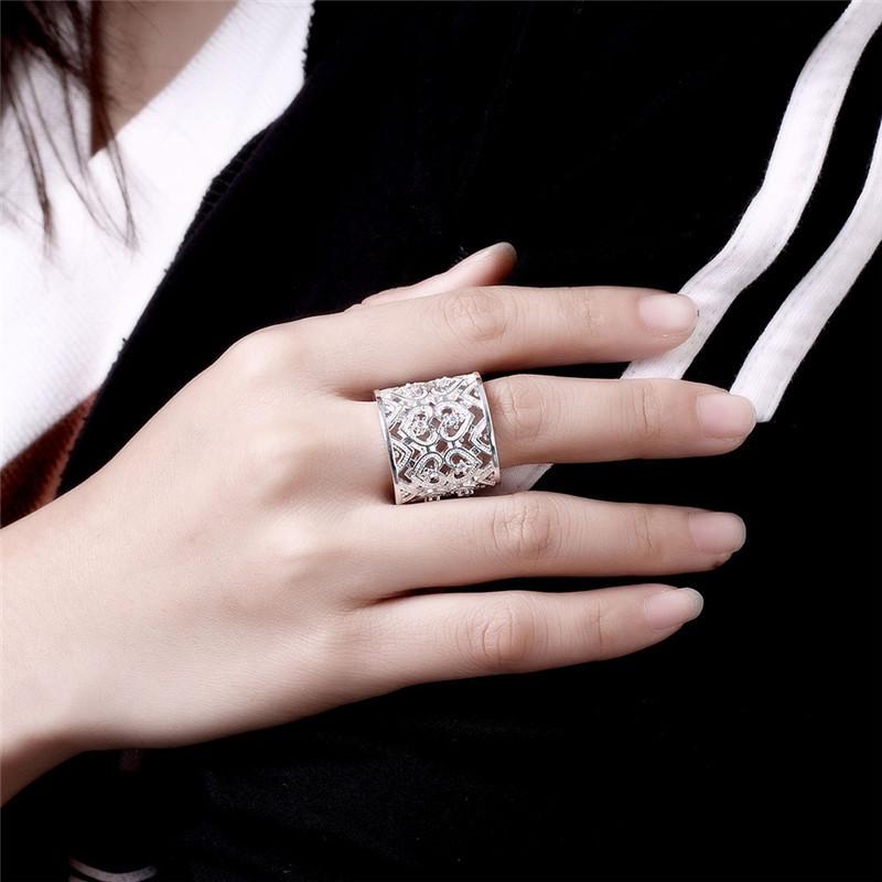 Women's Copper Plated Rings Engagement Wedding Bridal Jewelry Inlaid Stone Multi Heart Ring-Coppery-Opened Adjustable Size R106