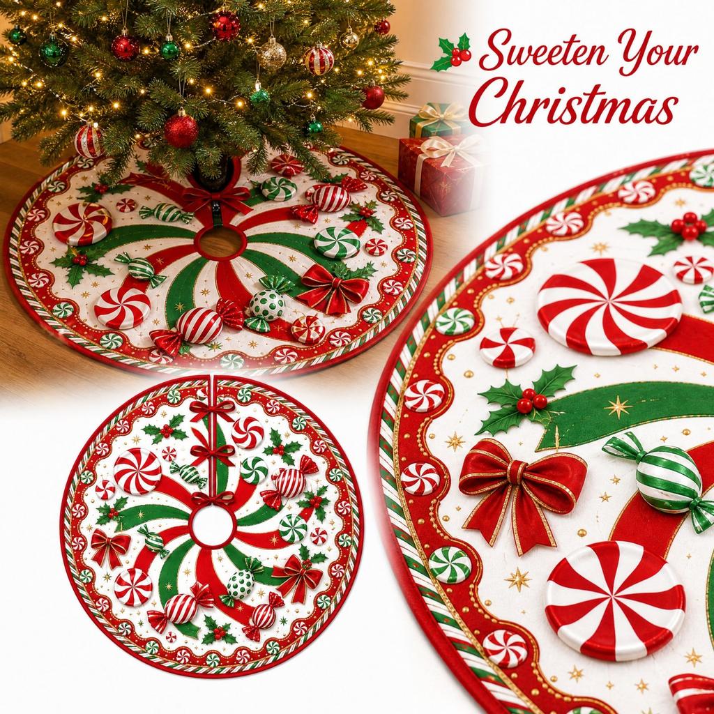 Christmas Tree Skirt for Holiday Party Decorations, Festive Tree Skirt for Christmas Tree Decor