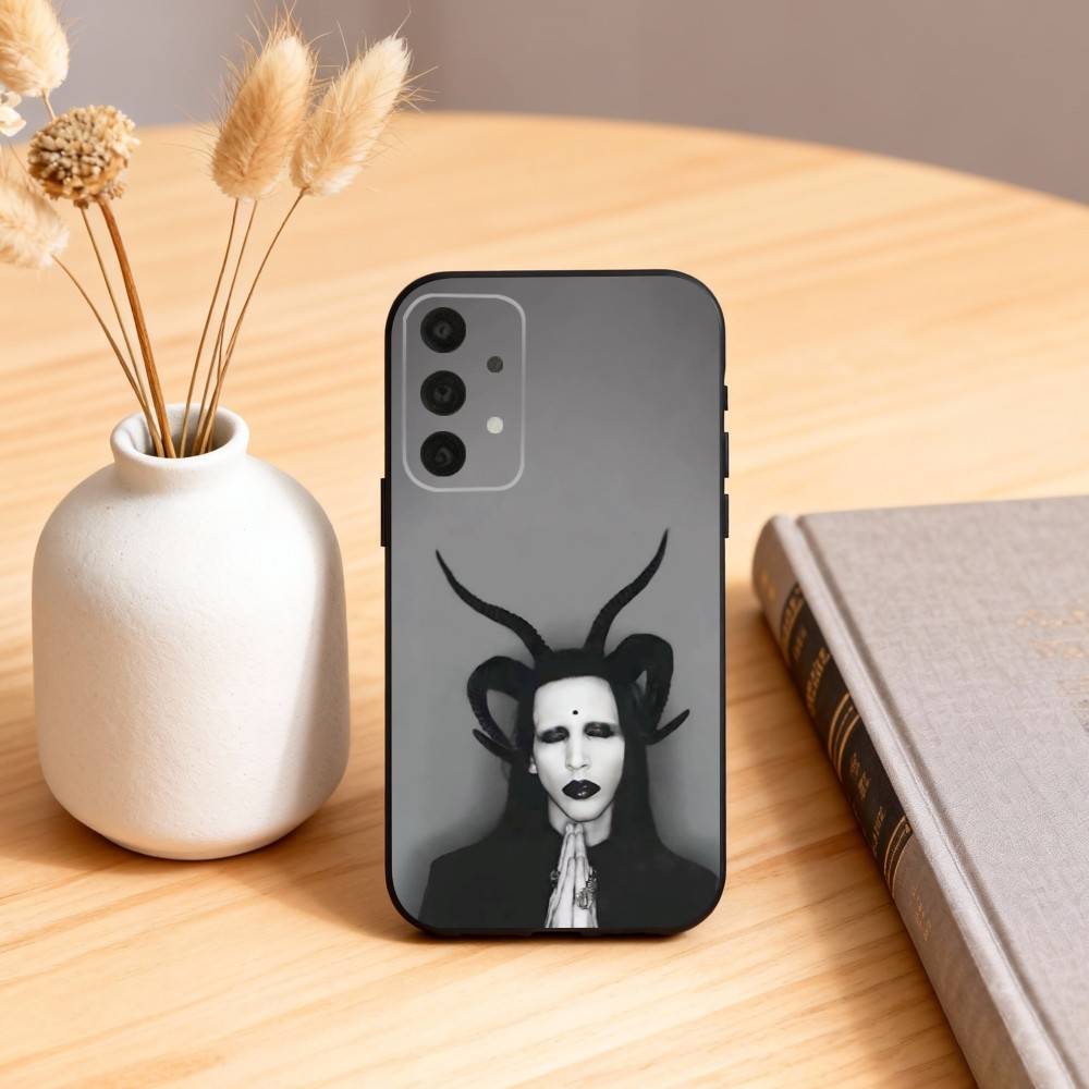 Singer M-Marilyn Manson   Phone Case For Samsung S25,24,23,22,30,21,10,9,Ultra,Plus,Lite,FE,4,5 G Soft Black Case