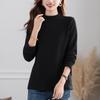 Velvet Semi-High Neck Long Sleeve Women's Plus Size Autumn T-Shirt