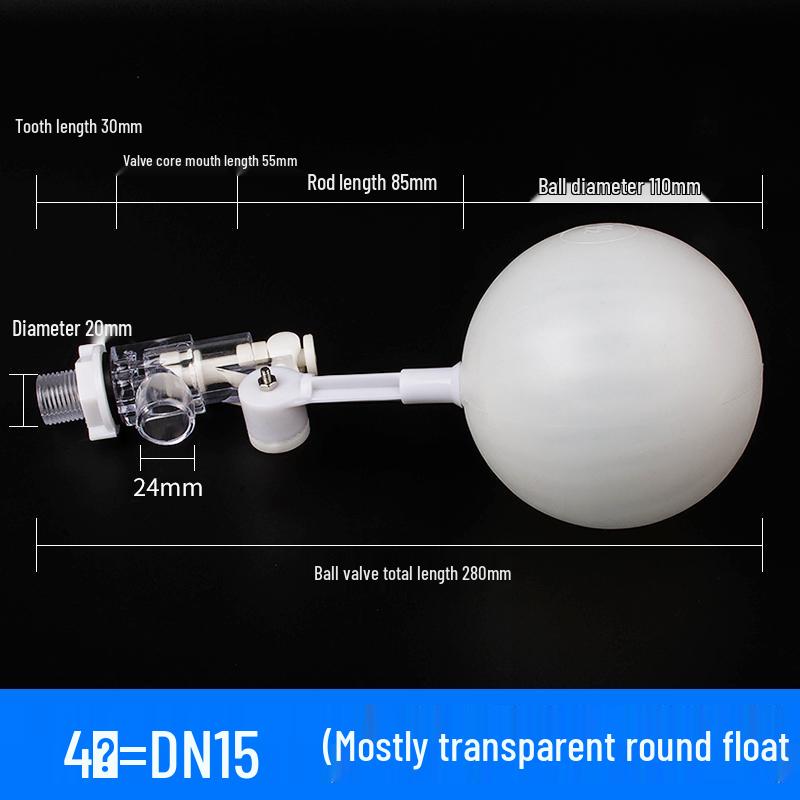 Adjustable Transparent Plastic Float Valve for Water Tanks