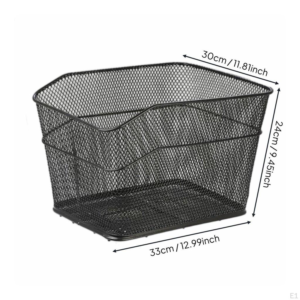 Rear Cycle Basket Easy To Install Bike Heavy Duty Transport Gear for School, Shopping,