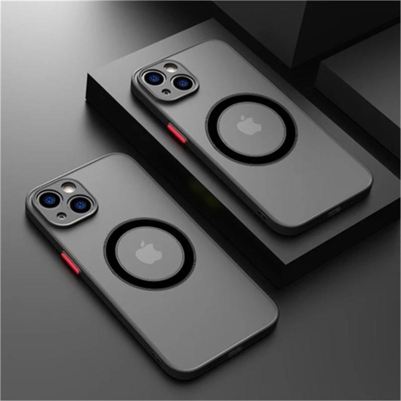 Magnetic Magsafe Case For iPhone 16 15 14 13 12 11 Pro Max Plus mini Black Matte Armor Shockproof Ultra Thin Back Cover