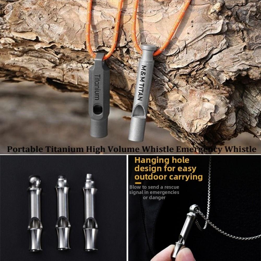 Titanium High Volume Whistle Portable Camping Whistle Safety Survival Whistle Outdoor Tool