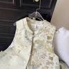 New gold and jade embroidered woven vest women's thin temperament versatile vest top