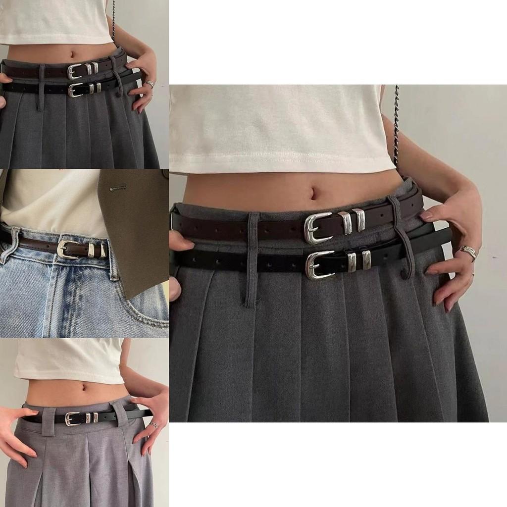 Chic Minimalist Womens Belt With Silver Metal Circle Buckle Perfect For Outfits