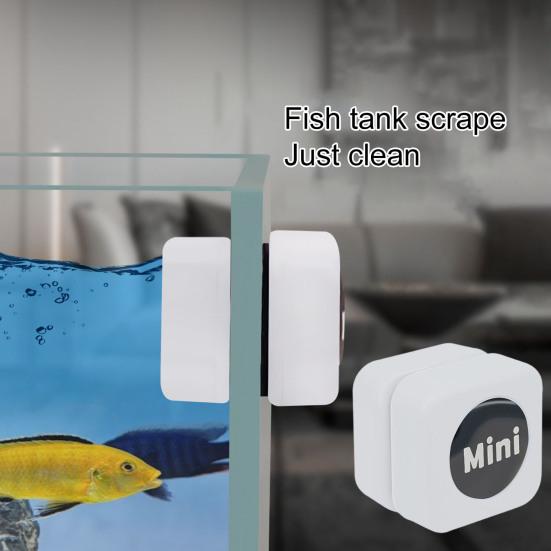 Yousheng Fish Tank Cleaner Small Durable Good Magnetism Floating Design Strong Suction Moss Removing Plastic Small Fishbowl Magnetic Brush for Home