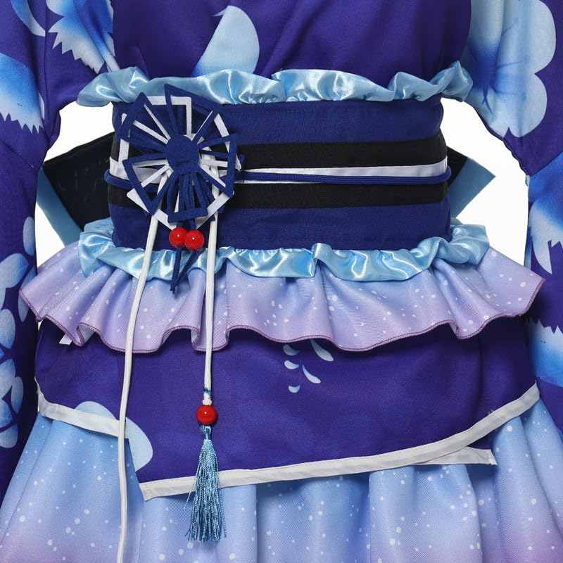 Japanischer Mini Süßer Kurzer Kimono Oiran Perfekt für Sommerfeste und Feuerwerk Cosplay Kostüm [BLESSUME] Kostüm, Yukata, Jacke, Kleid, Kleid,
