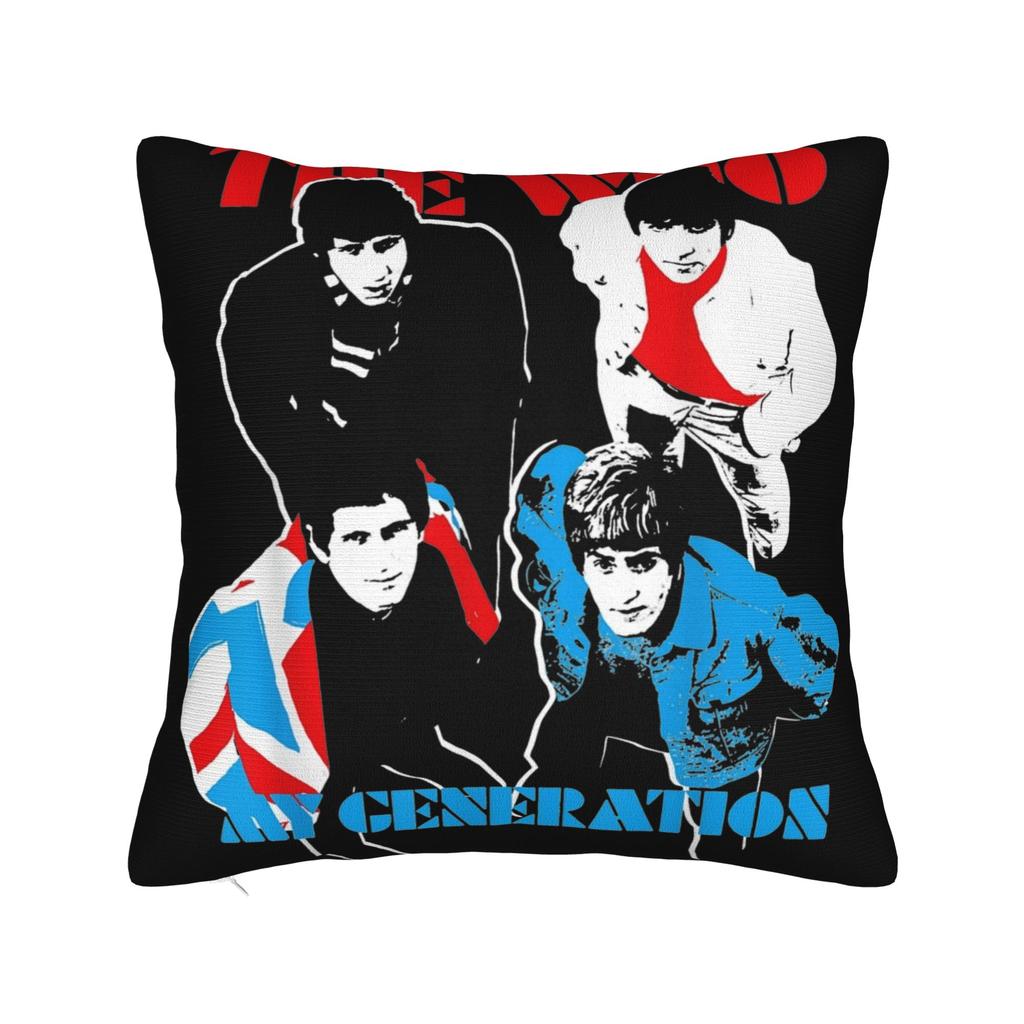 The Who Rock Band Fans Gift Printed Pillowcases Cushion Cover  Throw Pillow Cover Soft and Sweet Home Decor Square Multi Size