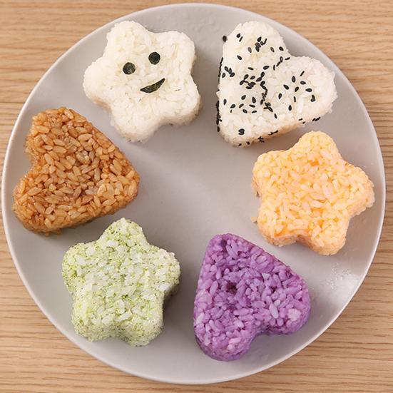 1 Sada Formiček na Rýžové Koule Zdravé a Bezpečné Tvar Květiny Tvary Srdce Průhledné Nepřilnavé Výroba Rýžových Koulí Lehké Potravinářské Formičky na Rýži Kuchyň