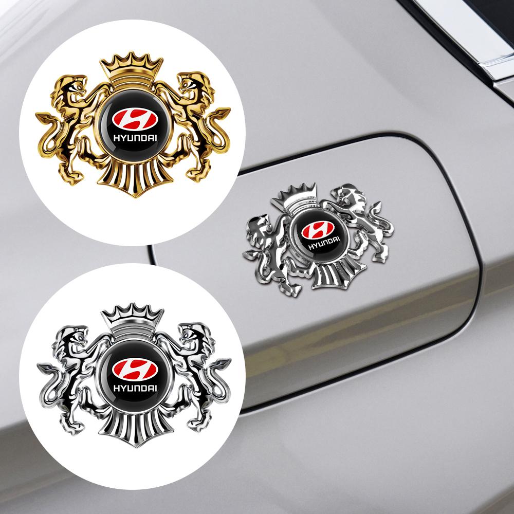 1/2pcs 3D Lion Crown Styling Car Body Side Trunk Emblem Metal Stickers For Hyundai P GDI I30 IX20 IX35 Tucson Solaris Accent Azera