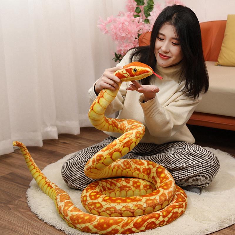 400cm Giant Snakes Plush Toy Simulation Long Python Stuffed Snake Boa Cobra Long Pillows Children Boys Gift Home Decoration
