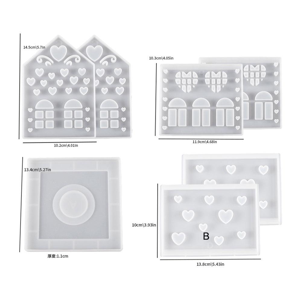 Silicone Mould Candle Holder 3D House Mould Casting Mold Tealight Holder Mold Silicone Mold Candle Holder Resin Mold