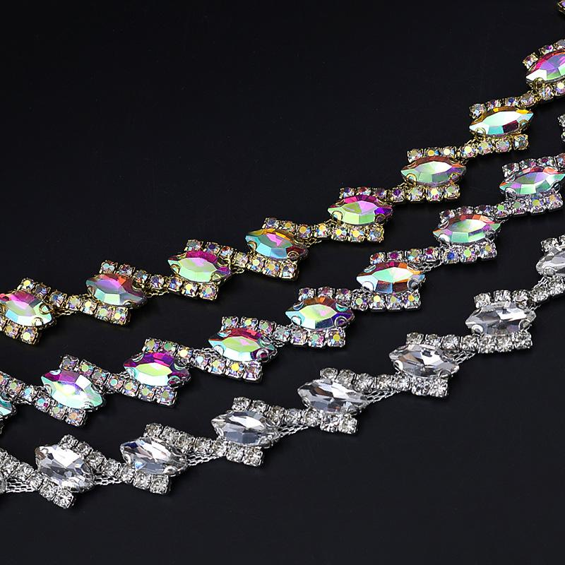 10Yards Rhinestone Chain Trim Shining Crystal Diamond Accessories DIY Craft Wedding Party Gift Decoration Diamond Metal Chain
