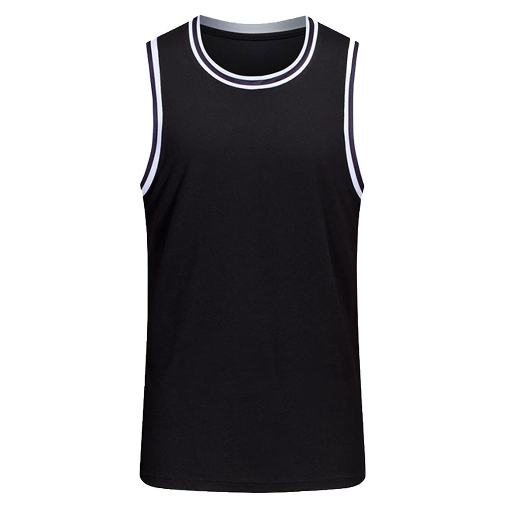 Men Sports Vest Round Neck Sleeveless T-Shirt Football Basketball Team Training Workout Exercise Tank Top
