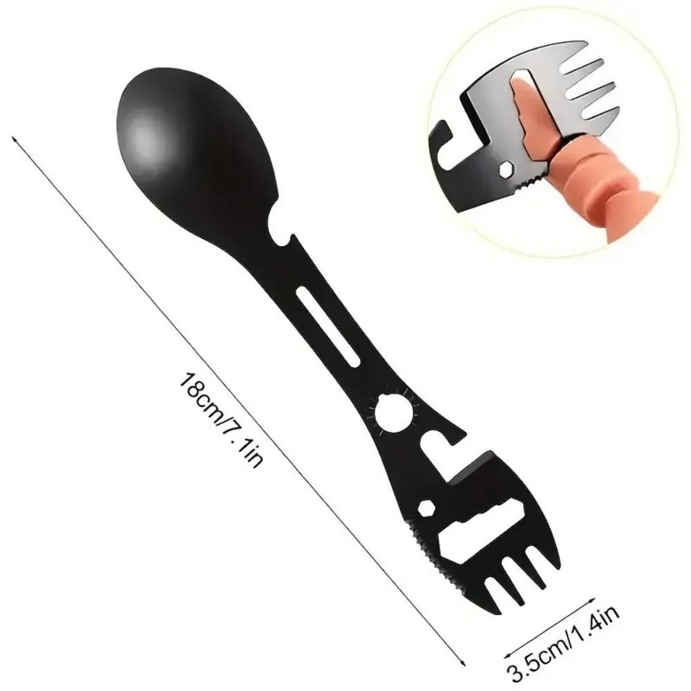 Outdoor Fork Spoon Versatile Outdoor Camping Tool Lightweight Fork Spoon Bottle Opener for Survival Tactical Utility for Easy 4