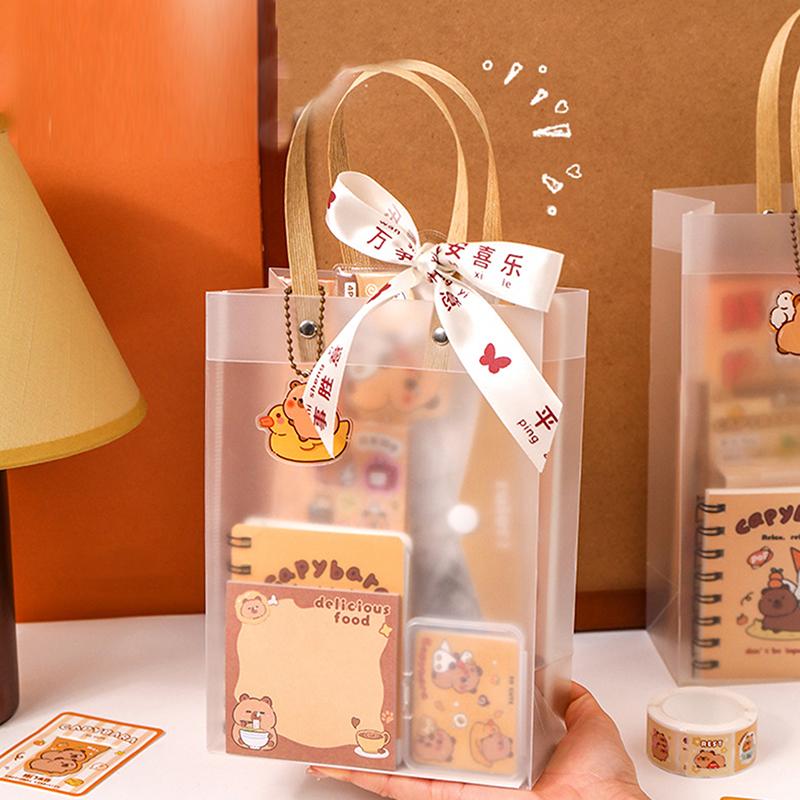 1 Sada Kawaii Kapybara Papírnictví Set Kreslený Roztomilý Kabelka Papírnictví Set Kancelářské Potřeby Studentské Papírnictví Dárky k Narozeninám