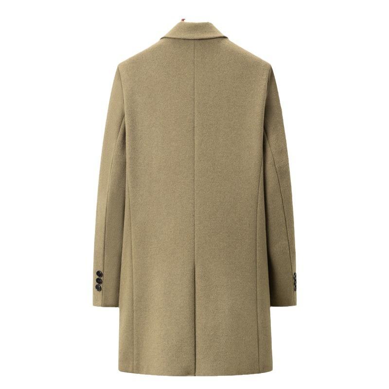 Autumn and Winter New Woolen Coat Men's Medium and Long Wool Trench Coat Woolen Men's Suit Collar Coat