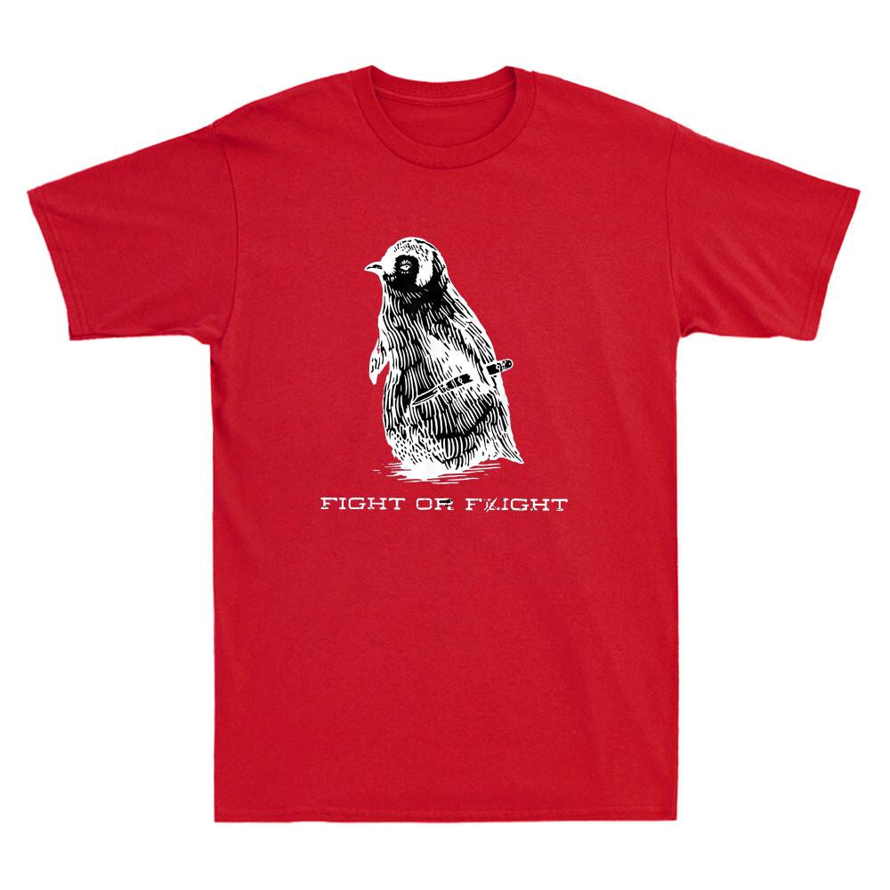 Kampf Oder Flucht Lustiger Pinguin Wortspiel Kampf Oder Flucht Meme Zitat Retro Unisex T-Shirt