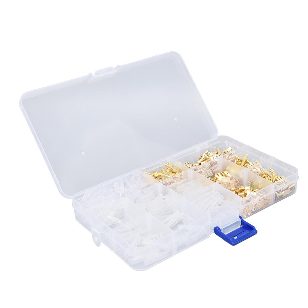Wire Terminals Assortment Kit Male Female Spade Butt Connectors with Insulating Sleeve Set