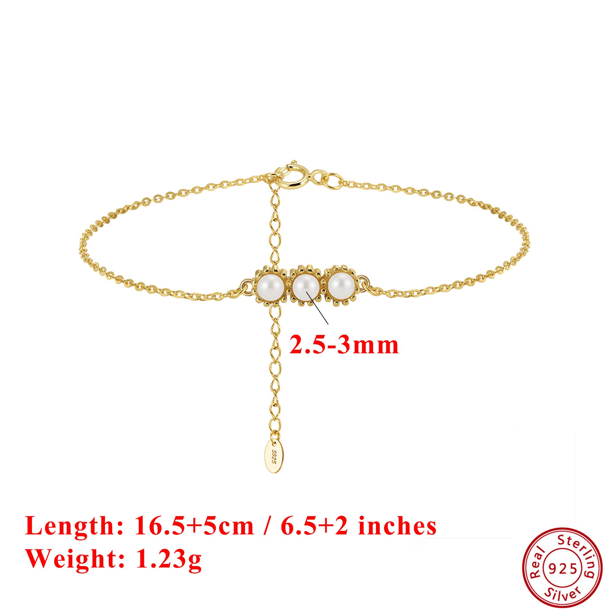 

EFFIE QUEEN Graceful 925 Sterling Silver Chain Bracelet with Dazzling Freshwater Pearl Strand Effortlessly Chic Jewelry GPB44