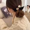 "2023 Pearl Bow Hair Ring: Elegant Headband & Rubber Band Hair Tie"