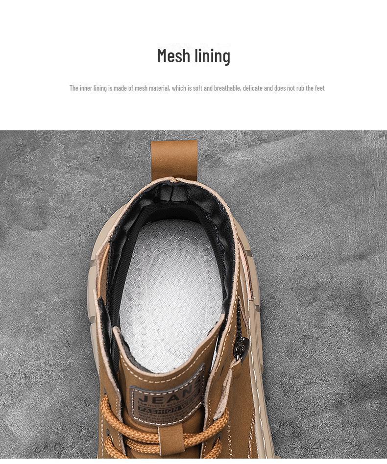 Men's 2024 Autumn/Winter High-Top Martin Boots - British-Style, Thick-Soled, Retro Work Boots with Soft Leather and Sole.