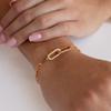 14 Gold-Plated Zircon Paperclip Chain Bracelet for Women Fashion Retro Exquisite Adjustable Bracelet Jewelry Accessories Gift