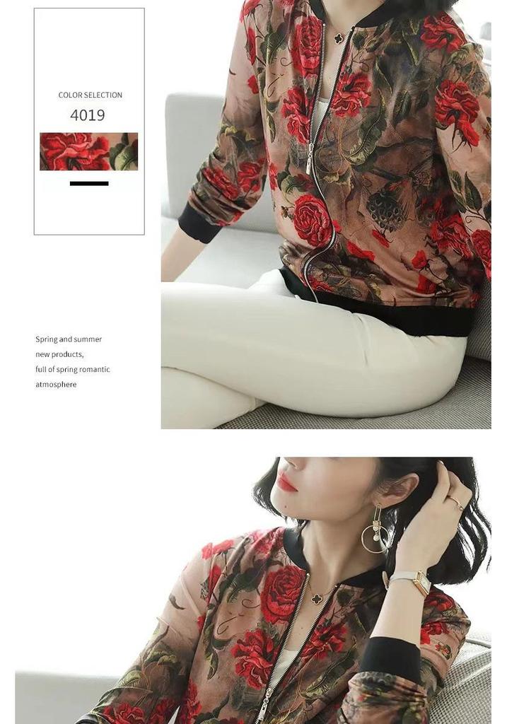 Women's Chiffon Sun Protection Slimming Jacket – Long Sleeve, Fashionable, Casual, Thin Style, Mother’s Summer Jacket