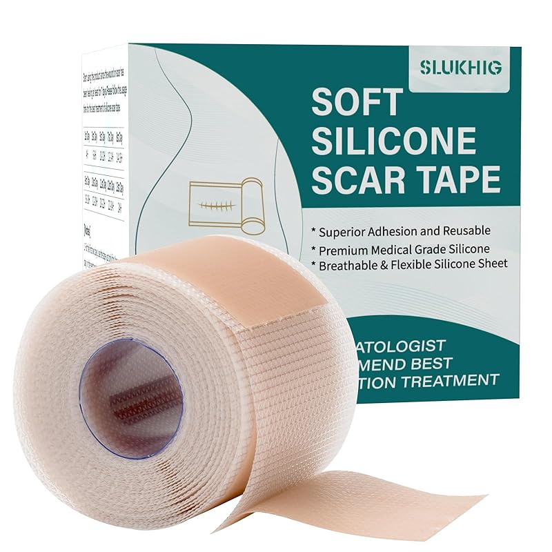 Silicone Scar Sheets (1.6 x 158  Roll-4M), Silicone Scar Tape for Scar Removal Treatment, Reusable Silicone Scar Strips for C-Section, Keloid, Burn, 1.6 ×79