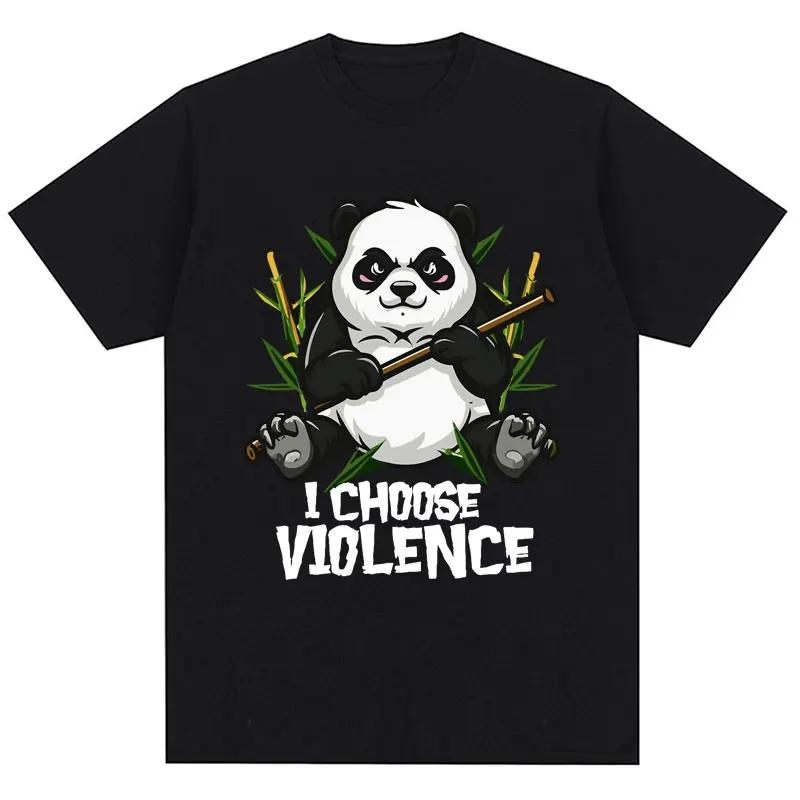 I Choose Violence T Shirt Funny Duck Humor Slogan Short Sleeve T-shirt Womens Loose Oversized T-shirt Streetwear