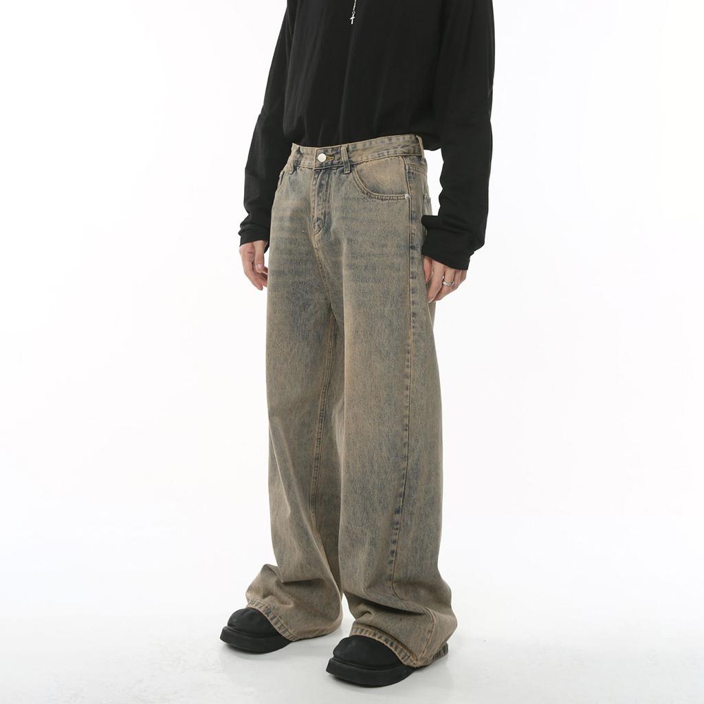 Spring Men's Retro Loose Wide Leg Denim Pants