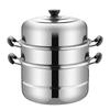 Stainless Steel Soup Steam Pot 26-34cm Stockpot Cookware Steamer Cooker  Induction Cooker Gas