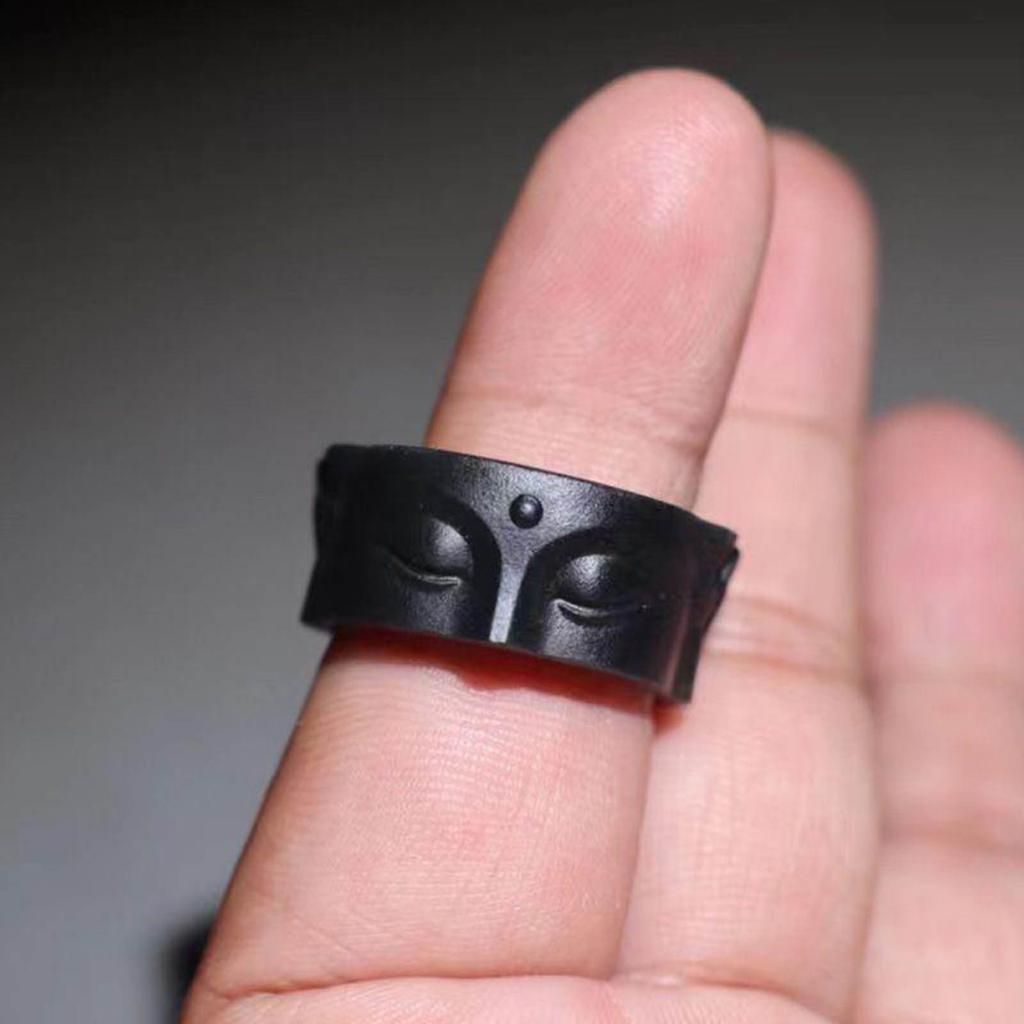 Finger Rings Adjustable Open Rings Buddhas Half Face Rings Accessory Handcrafted Buddhist Jewelry for Women Girl