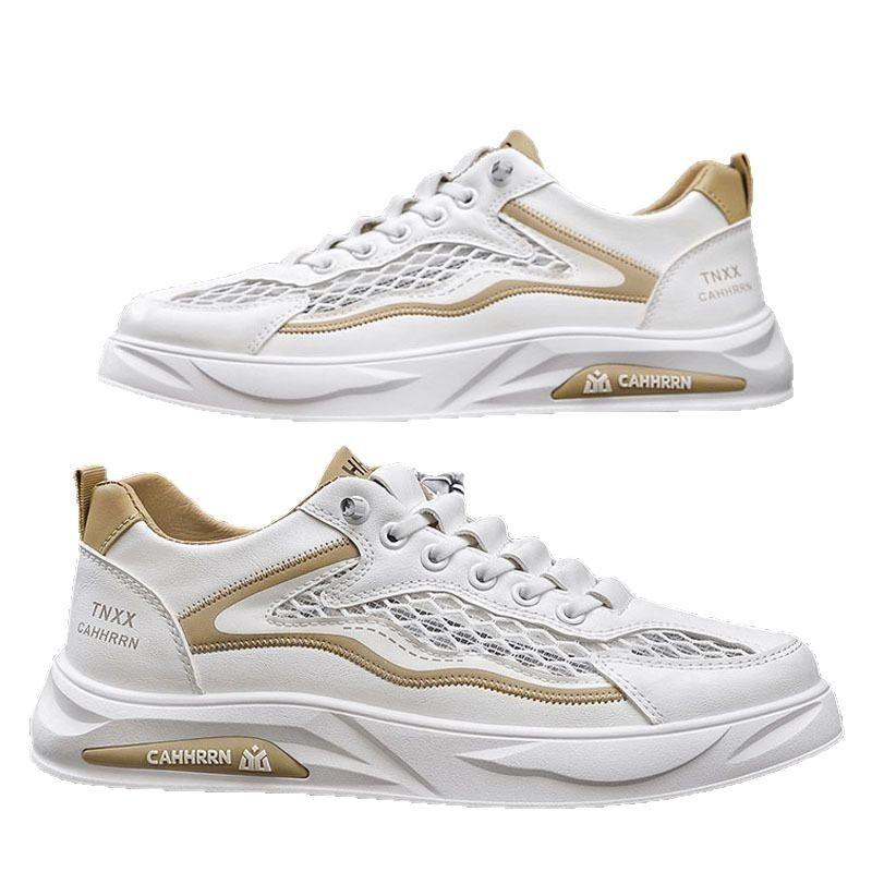 New Men's Shoes Spring White Shoes Comfortable Breathable Sports Board Shoes Light and Durable Low-top Men's Casual Shoes