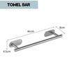 304 Stainless Steel Punch-Free Bathroom Set: Towel Rack, Tissue Holder, Robe & Hat Hook (4 Pieces)