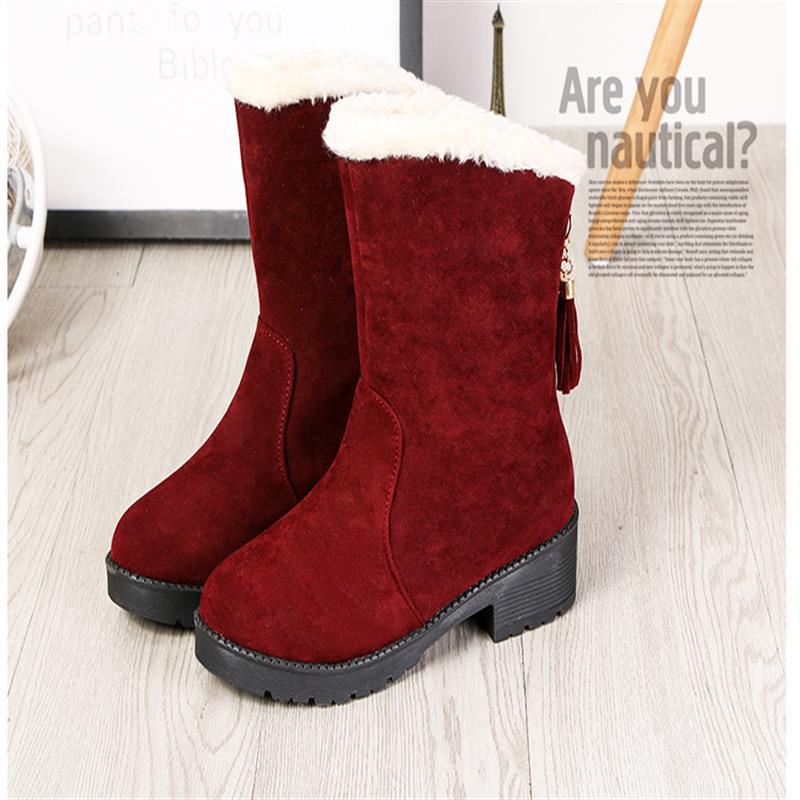Buy Snow Boots Women's New Velvet Thickened Midtube Martin Boots Non
