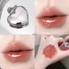 SHAQINUO Heart Shaped Mirror Lip Gloss Moisturizing Hydrating Solid Lip Balm Cute Silver Case Glossy Lip Tint Long Lasting Makeup Gift for Women