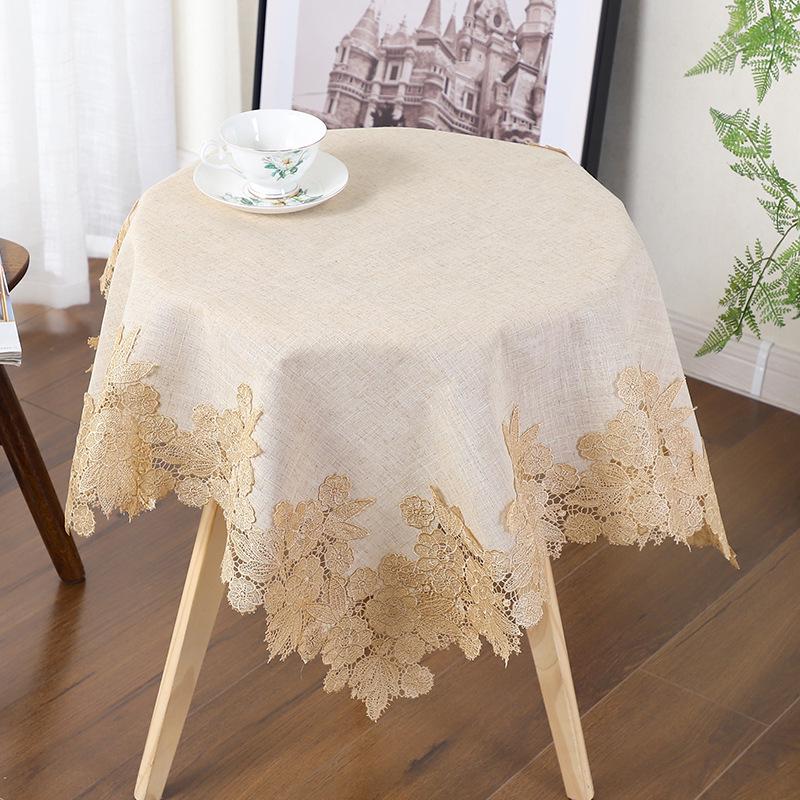 

Lace Tablecloth for Dining and Coffee Tables - Modern Minimalist Dust Cover Mat 65x65 кавовий