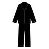 Women's Color Long Sleeve Pajama Set with Lapel Collar Top and Pants for Casual Loungewear