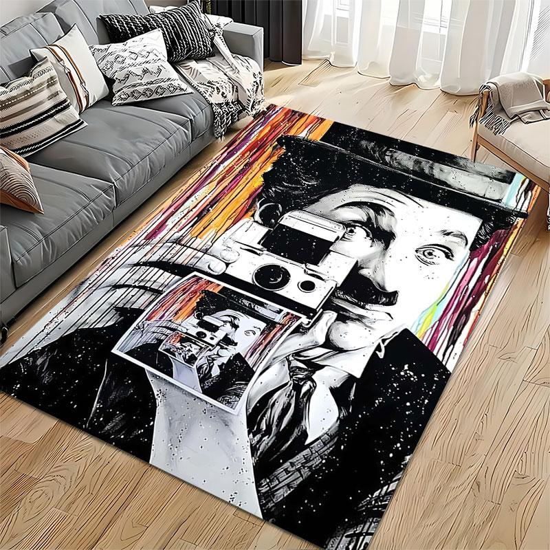 Vintage Camera Art Carpet suitable as a non-slip mat for the living room or bedroom sofa