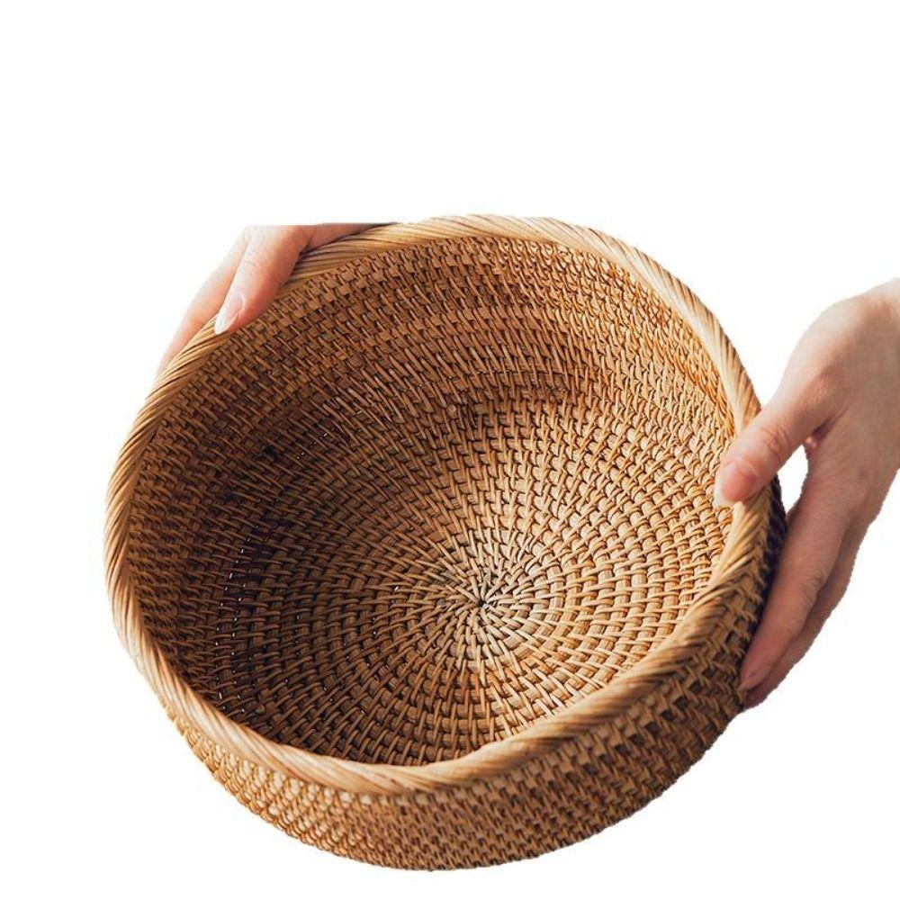 Handmade Imitation Rattan Woven Baskets Large Capacity Wicker Storage Baskets Office