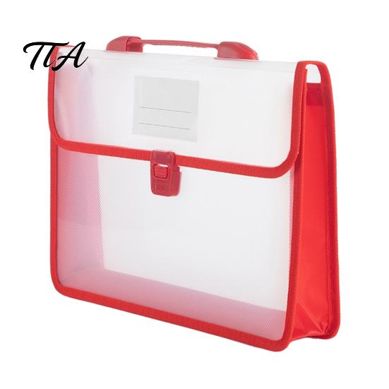 Study Material Storage Document Organizer with Handle And Buckle Closure, Expandable Waterproof File Bag, Clear Plastic Folder 800 Sheets Capacity