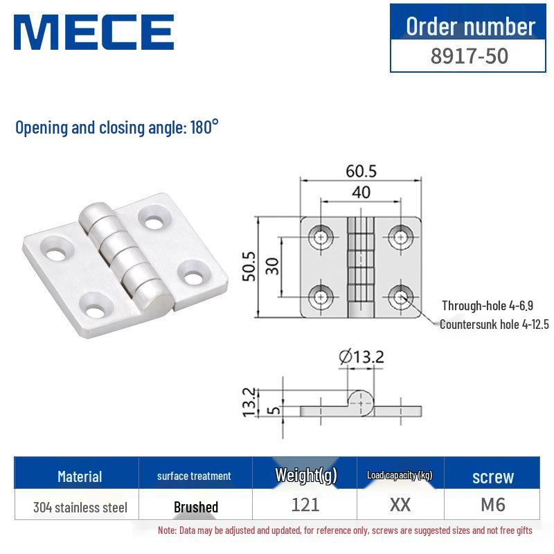 304 Stainless Steel Thickened Cabinet & Wooden Door Hinges