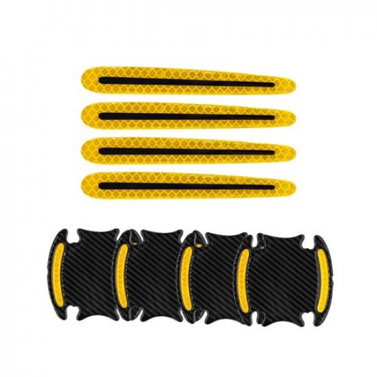 8PCS Car Door Handle Bowl Anti Scratch Reflective Stickers Protector Cover Trims