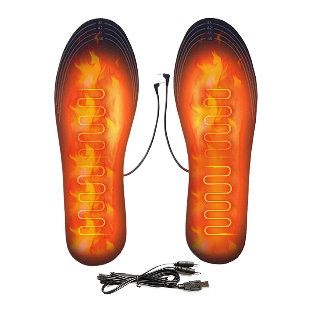 1Pair USB Heating Shoes For Winter Cuttable Boots Foot Warmer Electric Foot Warming Pad Warm Insoles Shoe Pads 35-44 size