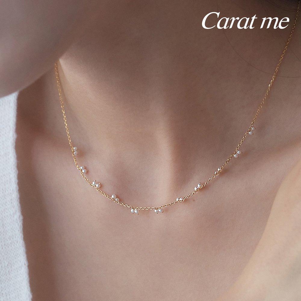 14Kgf Pearl Lovely Layered Necklace 92.5 Silver