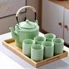 Simple Celadon Ceramic Teapot & Teacup Set for Home or Office