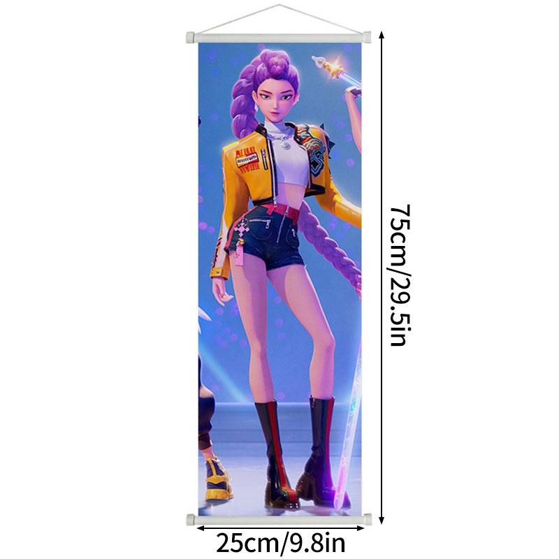 K-Pop Dämonenjägerin Hängebild Anime KPop Krieger Wandposter Rumi Mira Zoey Rollbilder Bilder Wanddeko