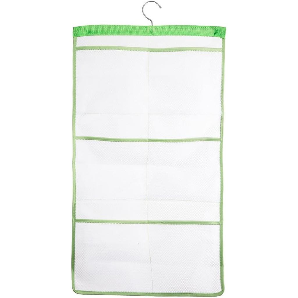 ALYER 6 Storage Pockets Hanging Mesh Shower Caddy,Space Saving Bathroom Accessories and Quick Dry Bath Organizer with Hanger,White